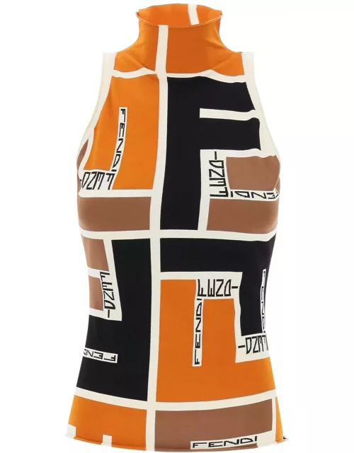 FENDI lycra top with ff puzzle pattern