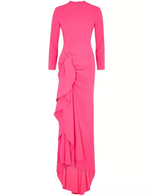 Solace London Nia Ruffled Maxi Dress - Bright Pink - 10 (UK10 / S)
