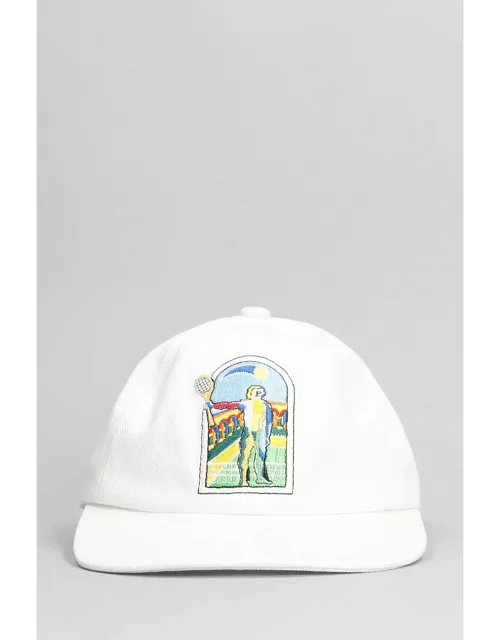 Casablanca White Baseball Hat With Front Embroidery