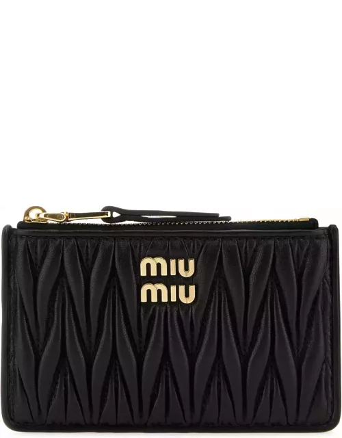 Miu Miu Black Leather Card Holder