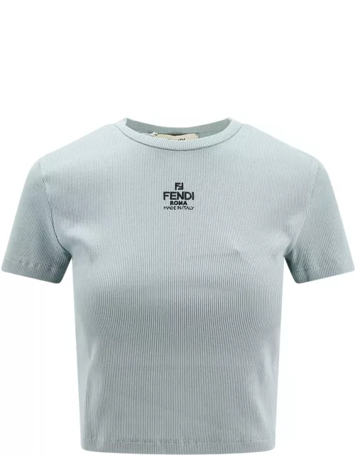 Fendi Logo Detailed Cropped T-shirt