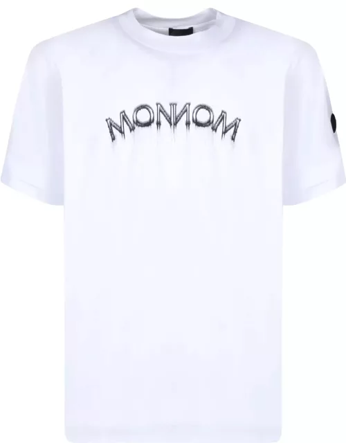 Moncler Powder Effect White Logo T-shirt