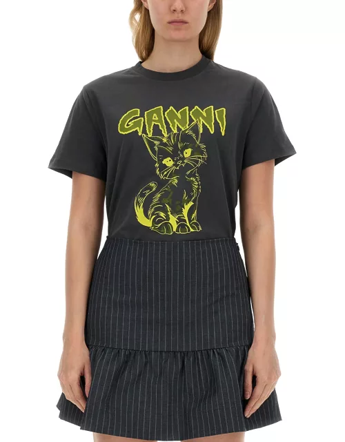 ganni t-shirt "cat"