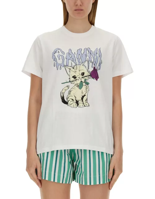 ganni t-shirt "cat"