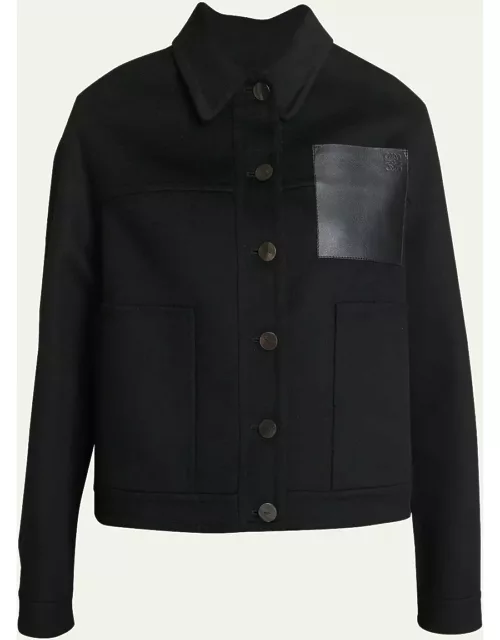 Cashmere Blend Workwear Jacket with Anagram Pocket