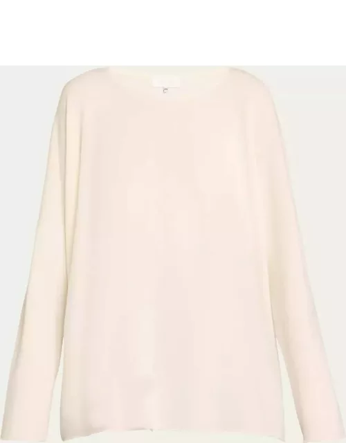 Cashmere Top with Raw Edges (Mid Plus Length)
