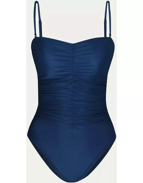 Aubrey Shimmer Ruched One-Piece Swimsuit