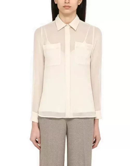 Ivory white shirt in silk georgette
