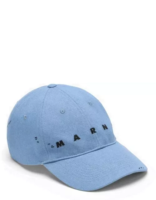 Light blue cotton baseball cap with logo