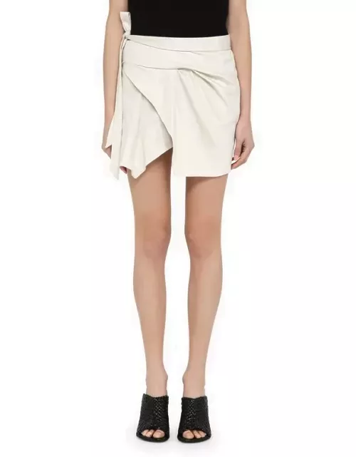 Chalk white cotton mini skirt