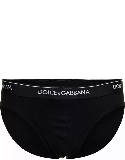 Dolce & Gabbana Cotton Briefs With Logoed Elastic Band
