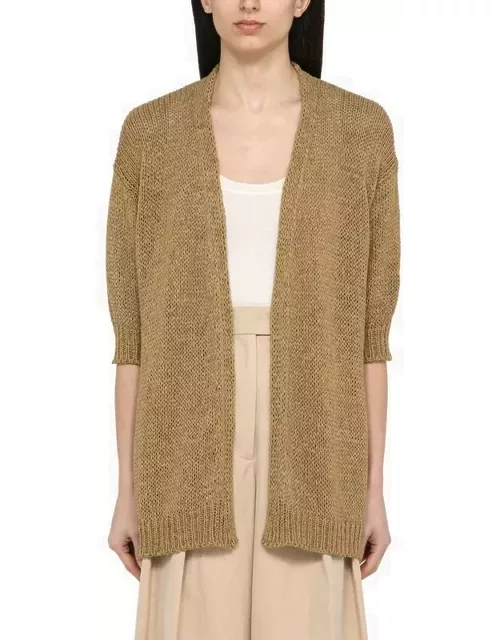 Military cardigan in cotton blend knit