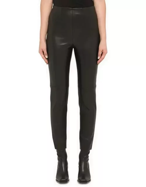 Black faux leather skinny trouser