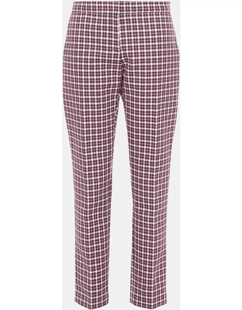Burberry Purple/White Check Cotton Trouser