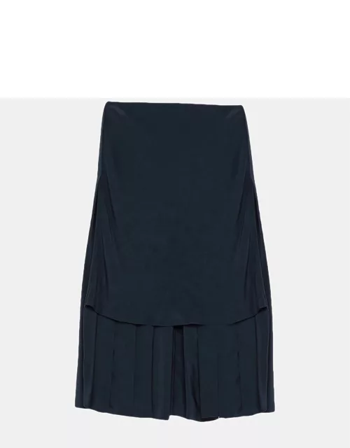 Chloe Navy Blue Silk Midi Skirt