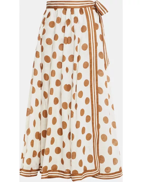 Zimmermann White/Brown Dotted Linen Skirt