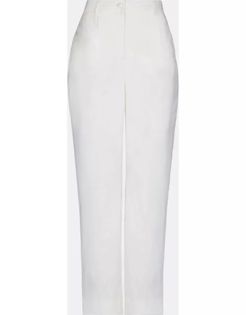 Dolce & Gabbana White Virgin Wool Trouser
