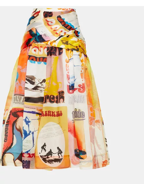 Zimmermann Multicolor Printed Silk Midi Skirt M (1)
