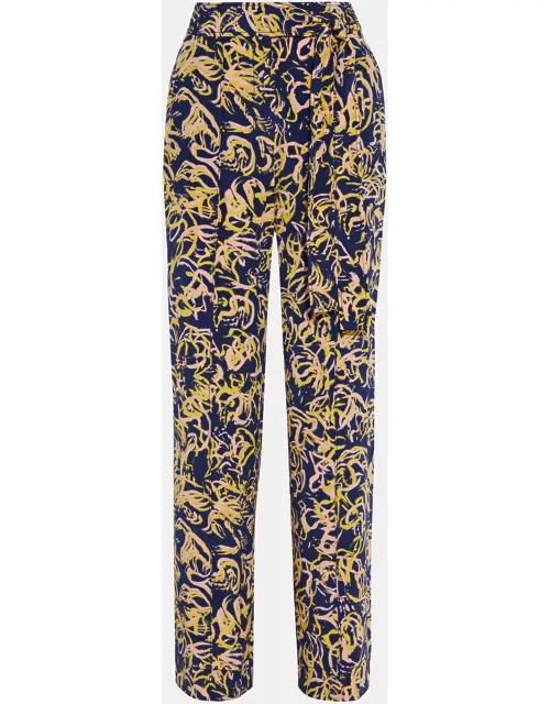 Diane Von Furstenberg Multicolor Printed Silk Wide Leg Pants XXL (US 12)