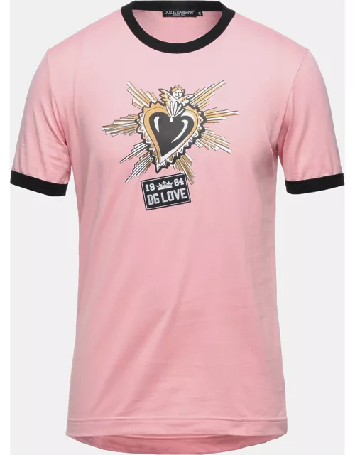 Dolce & Gabbana Pink/Black Jersey T-Shirt