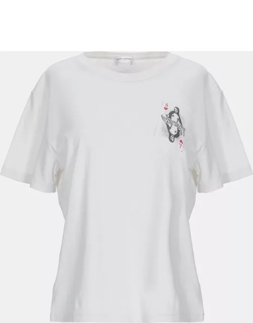 Saint Laurent Off White Jersey T-Shirt