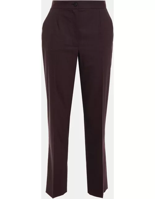 Dolce & Gabbana Burgundy Wool Tapered Pants 3XL (IT 50)