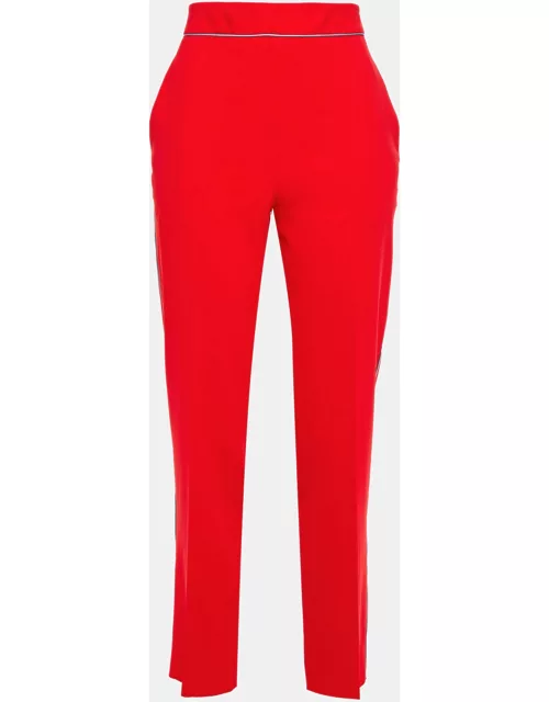 Etro Red Crepe Straight Leg Pants XL (IT 48)