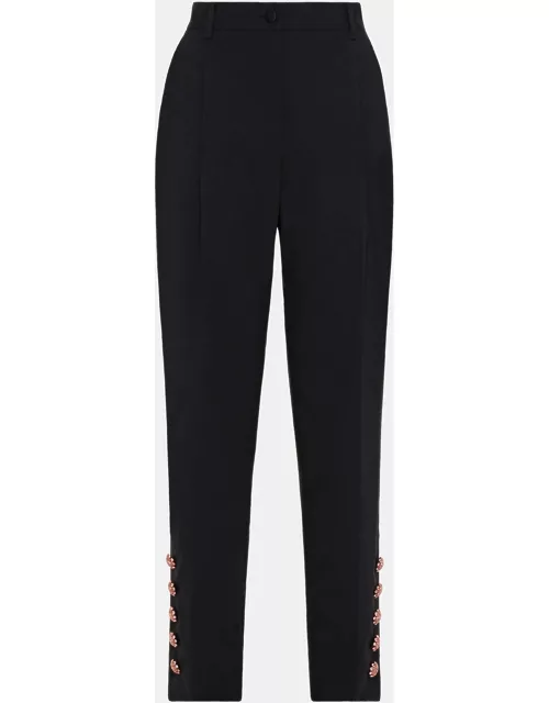 Dolce & Gabbana Black Wool Tapered Pants L (IT 44)
