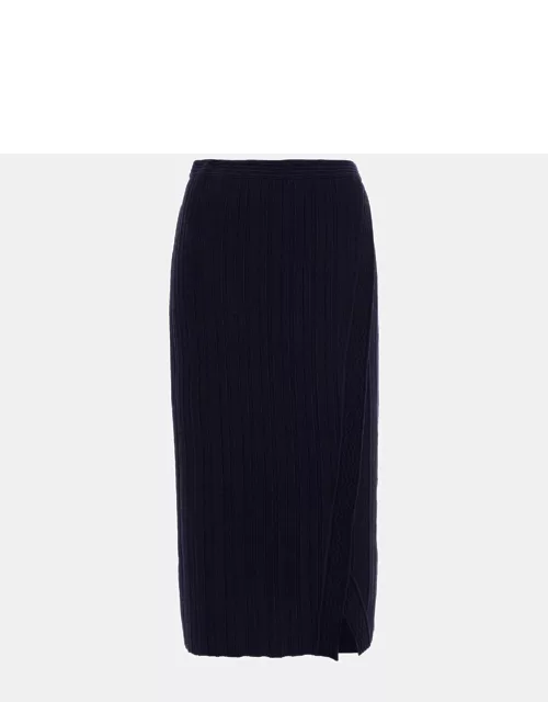 Diane Von Furstenberg Navy Blue Knit Midi Skirt