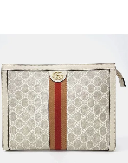 Gucci White leather Ophidia Clutch