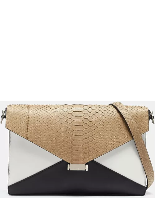 Celine Tricolor Python and Leather Medium Diamond Shoulder Bag