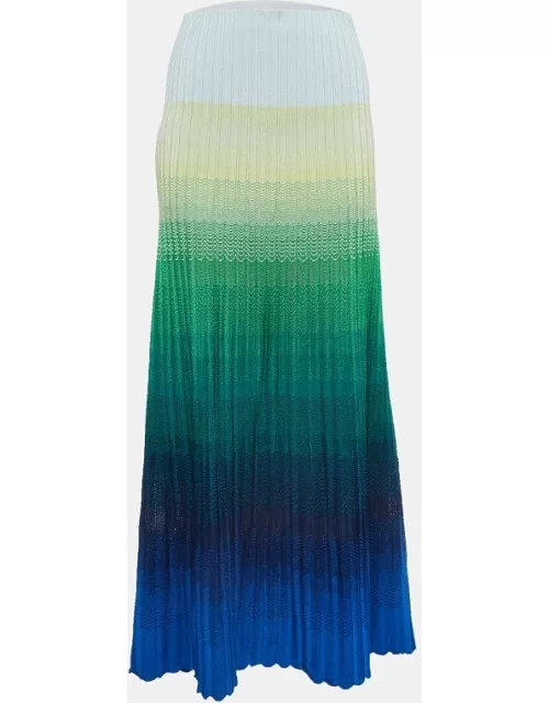 Missoni Multicolor Chevron Knit Flared Maxi Skirt