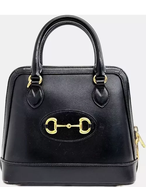 Gucci Black Horsebit Small Top Handle Bag