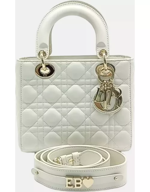 Dior White Cannage Lady Dior Small Bag
