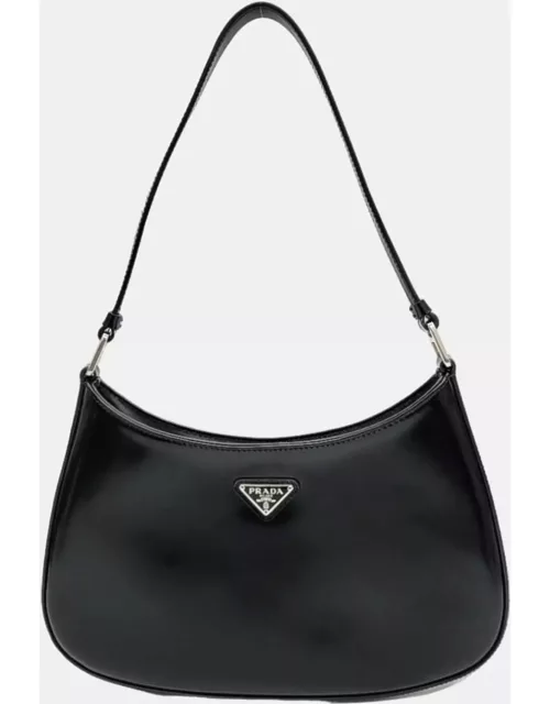 Prada Black Leather Cleo Hobo Bag
