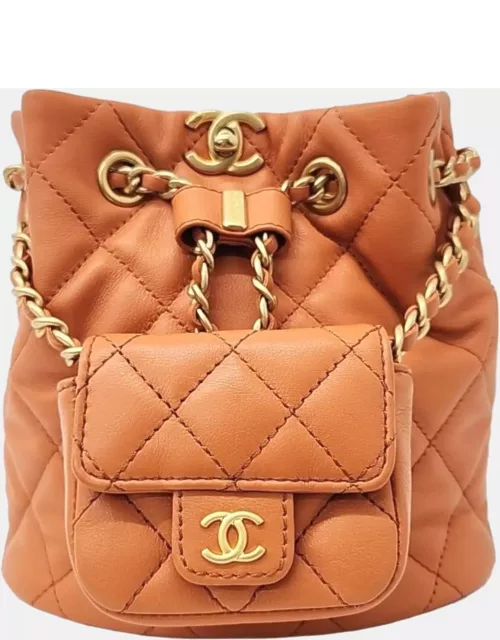 Chanel Orange/brown leather Small Backpack