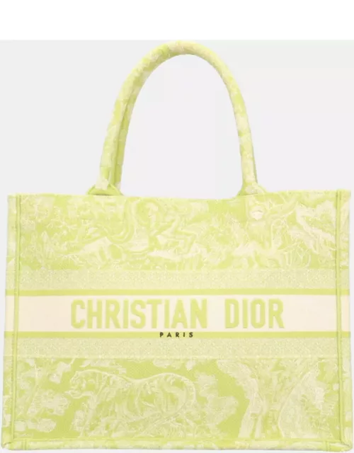 Dior Green Canvas Medium Book Tote Bag