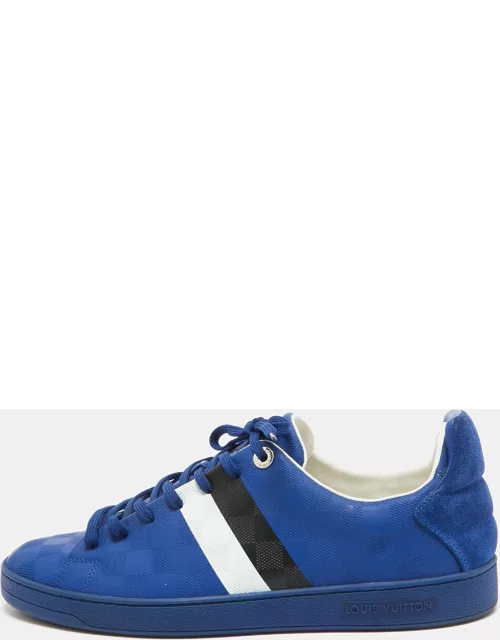 Louis Vuitton Blue Damier Infini Leather Frontrow Lace Up Sneaker