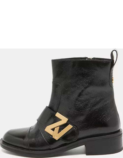 Zadig & Voltaire Black Leather Combat Boot