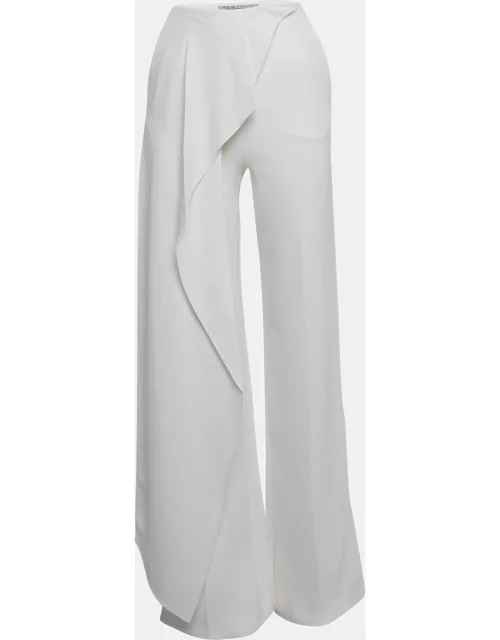 Limited Edition By Roland Mouret White Stretch Crepe Draped Griffith Trousers