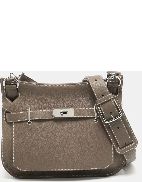 Hermès Etoupe Taurillon Clemence Leather Palladium Hardware Jypsiere 31 Bag