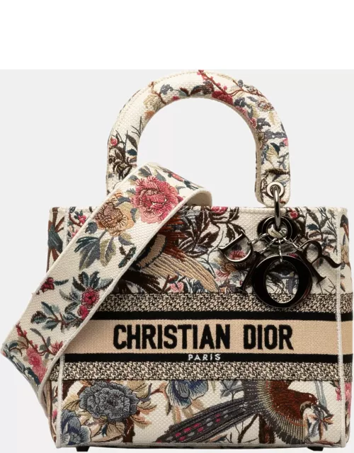 Dior Beige/Brown Medium Jardin d'Hiver Lady D-Lite Bag