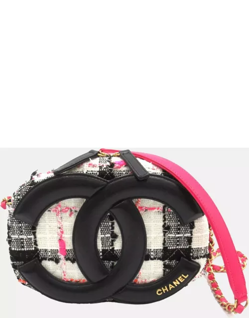 Chanel Black/White CC Tweed Camera Bag