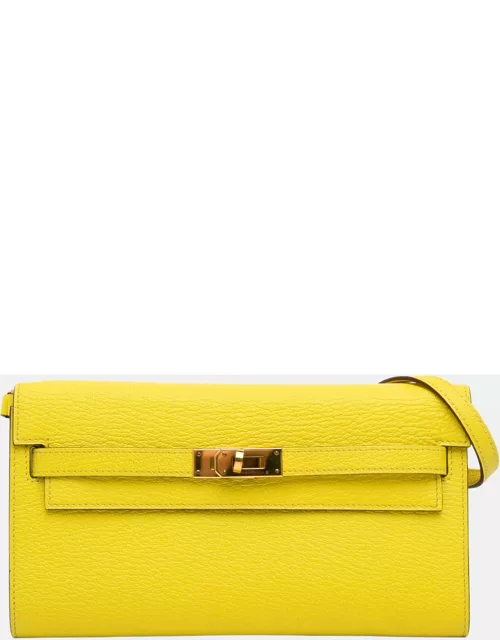Hermes Yellow Chevre Kelly To Go Wallet