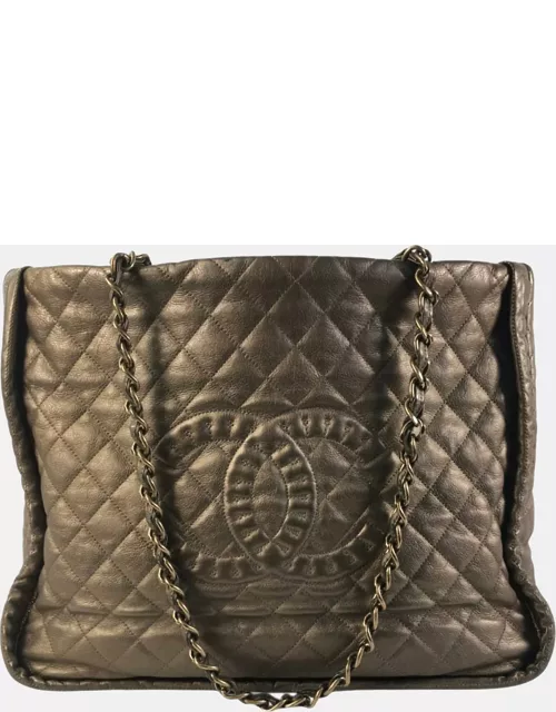 Chanel Brown CC Quilted Calfskin Istanbul Tote