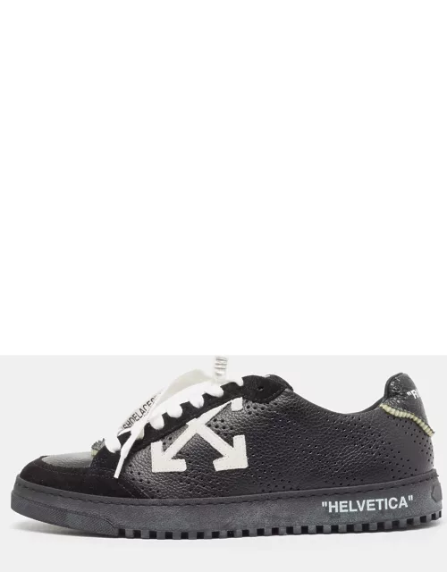 Off-White Leather and Suede 'Helvetica' Sneaker