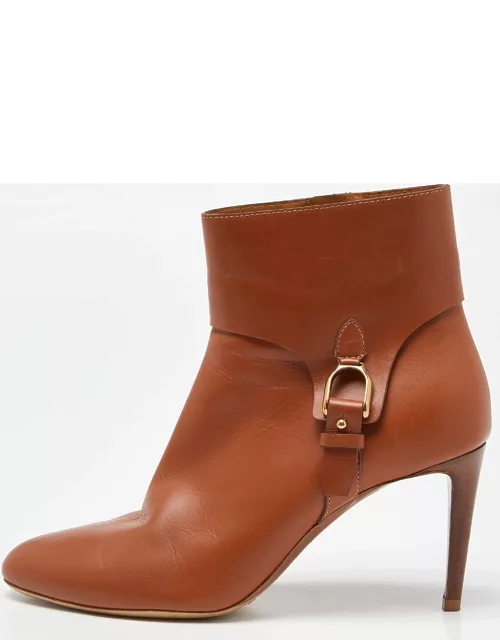 Ralph Lauren Tan Leather Ankle Boot