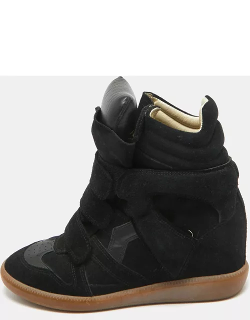Isabel Marant Black Suede And Leather Bekett High Top Sneaker