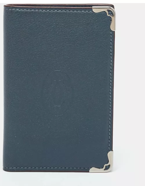 Cartier Blue Leather Must de Cartier Bifold Card Case
