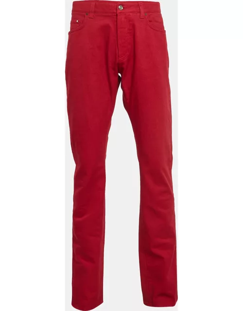 Etro Red Denim Buttoned New Regular Jeans L Waist 38"